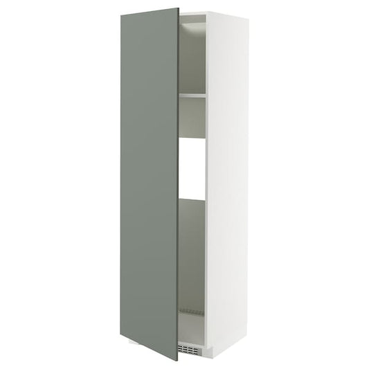 Ikea METOD - High cab f fridge or freezer w door, white/Nickebo matt grey-green, 60x60x200 cm