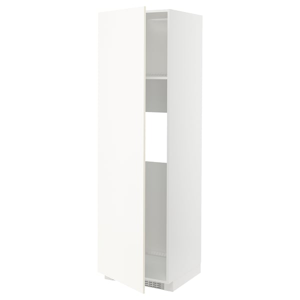 METOD high cab f fridge or freezer w door, white/Vallstena white, 60x60x200 cm