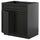 METOD - METOD Base cabinet f sink w 2 doors/front, black-grey/Lerhyttan black stained, 80x60 cm
