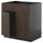 METOD - METOD Base cabinet f sink w 2 doors/front, black-grey/Sinarp brown, 80x60 cm