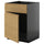 METOD - METOD Base cabinet f sink w door/front, black-grey/Voxtorp oak effect, 60x60 cm