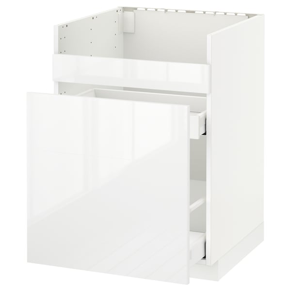 METOD base cb f HAVSEN snk/3 frnts/2 drws, white Maximera/Ringhult white, 60x60 cm