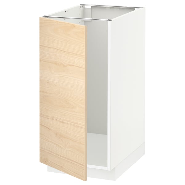 METOD base cab f sink/waste sorting, white/Askersund light ash effect, 40x60 cm
