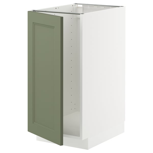 METOD base cab f sink/waste sorting, white/Axstad grey-green, 40x60 cm