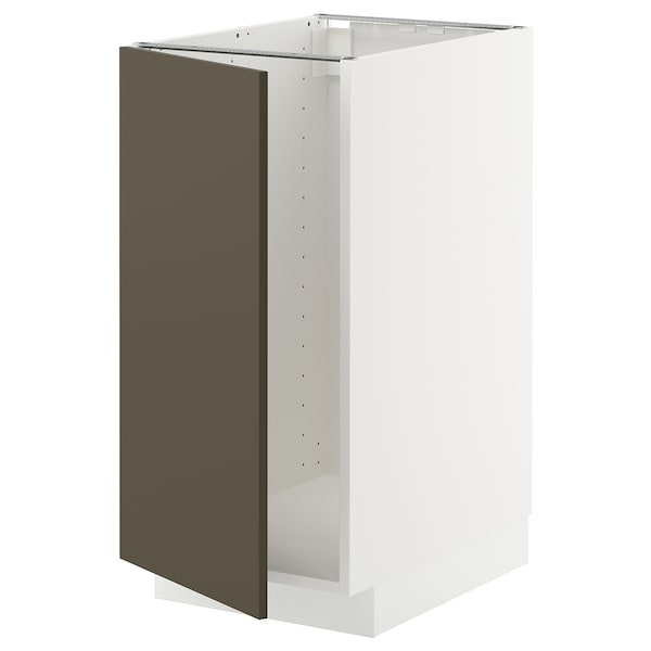 METOD - Base cab f sink/waste sorting, white/Havstorp brown-beige, 40x60 cm