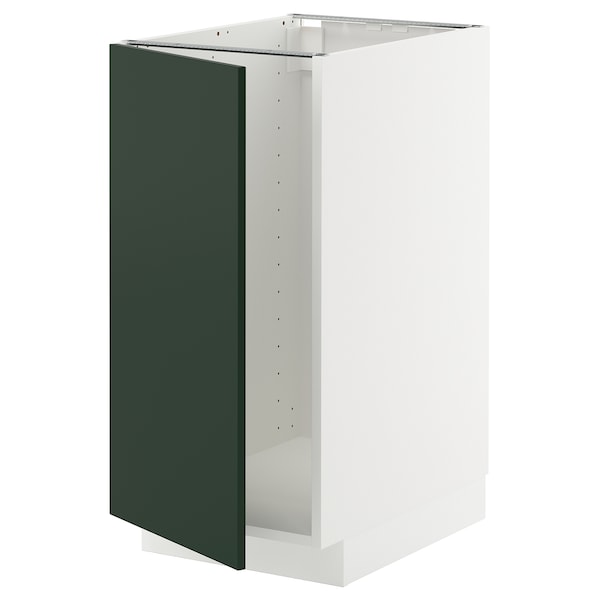 METOD - Base cab f sink/waste sorting, white/Havstorp deep green, 40x60 cm