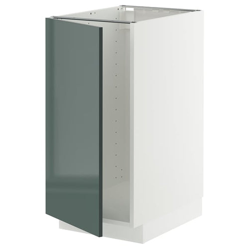 METOD base cab f sink/waste sorting, white/Kallarp high-gloss dark grey-green, 40x60 cm