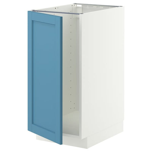 METOD base cab f sink/waste sorting, white/Lerhyttan blue, 40x60 cm