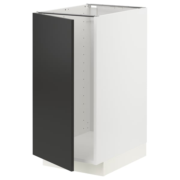 METOD base cab f sink/waste sorting, white/Nickebo matt anthracite, 40x60 cm