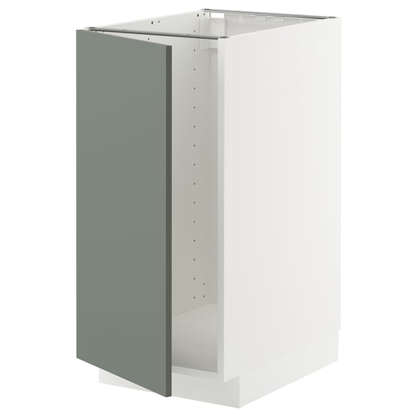 METOD - METOD Base cab f sink/waste sorting, white/Nickebo matt grey-green, 40x60 cm