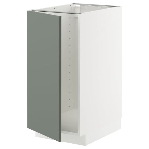 METOD base cab f sink/waste sorting, white/Nickebo matt grey-green, 40x60 cm