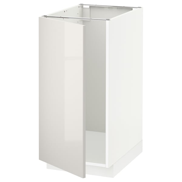 METOD base cab f sink/waste sorting, white/Ringhult light grey, 40x60 cm