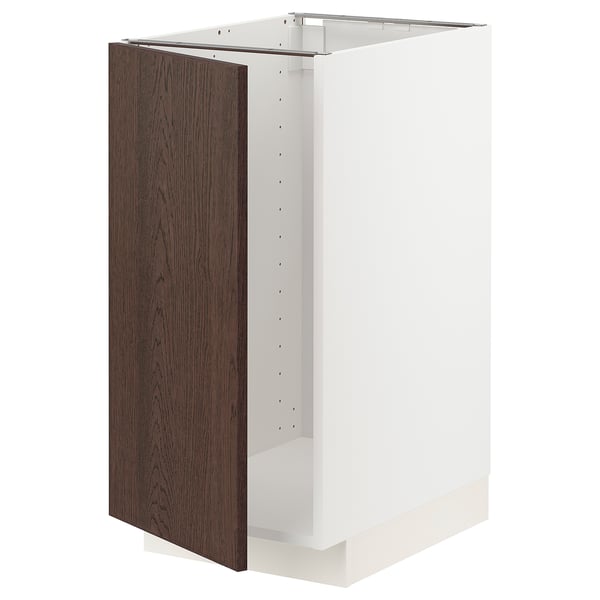 METOD - Base cab f sink/waste sorting, white/Sinarp brown , 40x60 cm