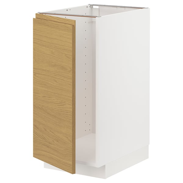 METOD base cab f sink/waste sorting, white/Voxtorp oak effect, 40x60 cm