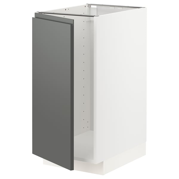 METOD base cab f sink/waste sorting, white/Voxtorp dark grey, 40x60 cm