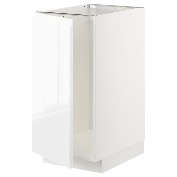 METOD base cab f sink/waste sorting, white/Voxtorp high-gloss/white, 40x60 cm