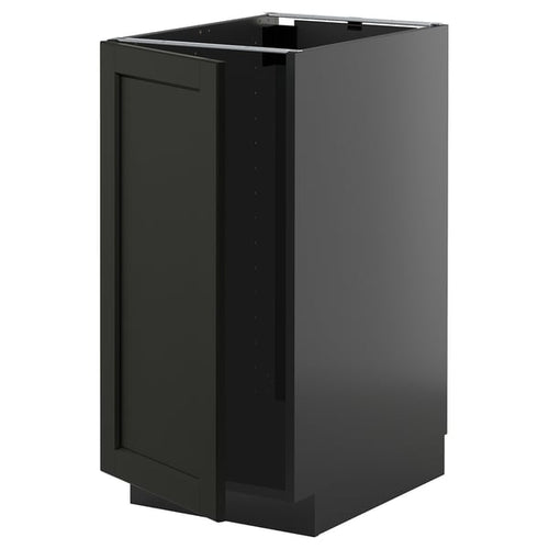 METOD - METOD Base cab f sink/waste sorting, black-grey/Lerhyttan black stained, 40x60 cm