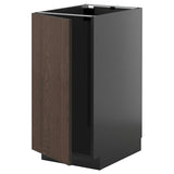 METOD base cab f sink/waste sorting, black-grey/Sinarp brown, 40x60 cm