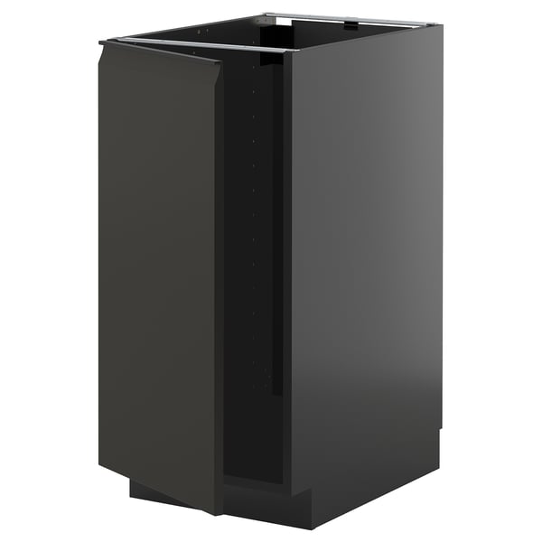 METOD - METOD Base cab f sink/waste sorting, black-grey/Upplöv matt anthracite, 40x60 cm