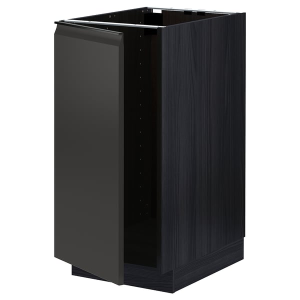 METOD - METOD Base cab f sink/waste sorting, black/Upplöv matt anthracite, 40x60 cm