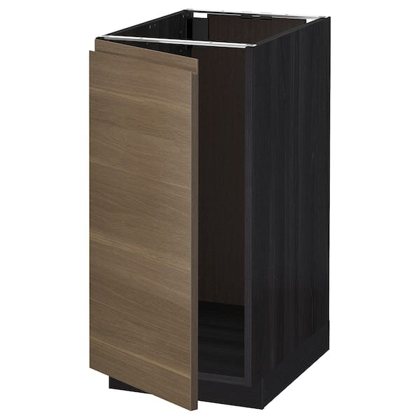 Ikea METOD - Sink cabinet/differential collection, black/Voxtorp walnut effect,40x60 cm