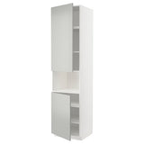 METOD high cab f micro w 2 doors/shelves, white/Havstorp light grey, 60x60x240 cm
