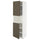 METOD high cab f micro w 2 doors/shelves, white/Havstorp brown-beige, 60x60x200 cm