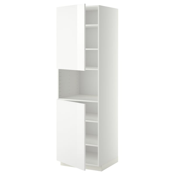 METOD - METOD High cab f micro w 2 doors/shelves, white/Ringhult white, 60x60x200 cm