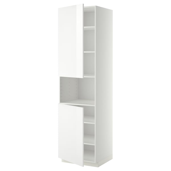 METOD - METOD High cab f micro w 2 doors/shelves, white/Ringhult white, 60x60x220 cm