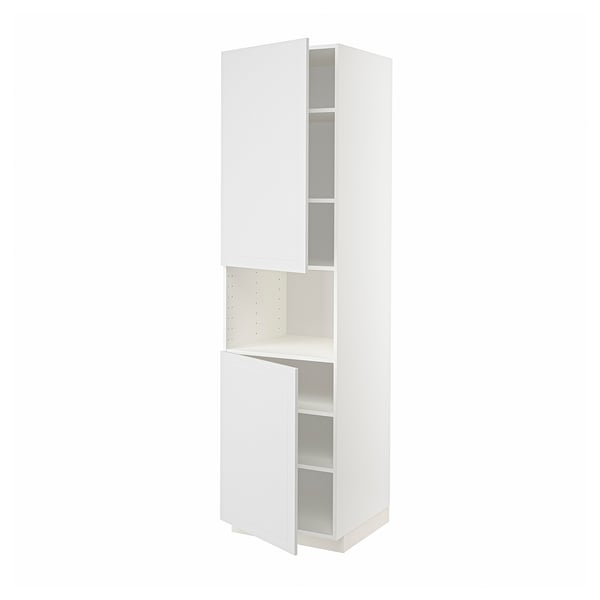 METOD - METOD High cab f micro w 2 doors/shelves, white/Stensund white, 60x60x220 cm