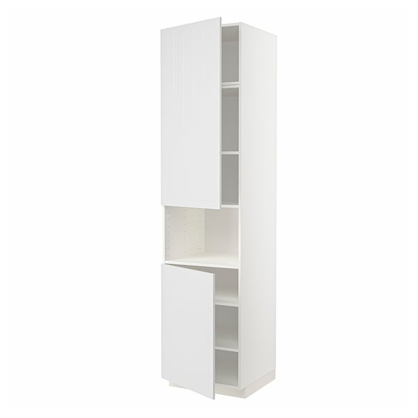 METOD - METOD High cab f micro w 2 doors/shelves, white/Stensund white, 60x60x240 cm