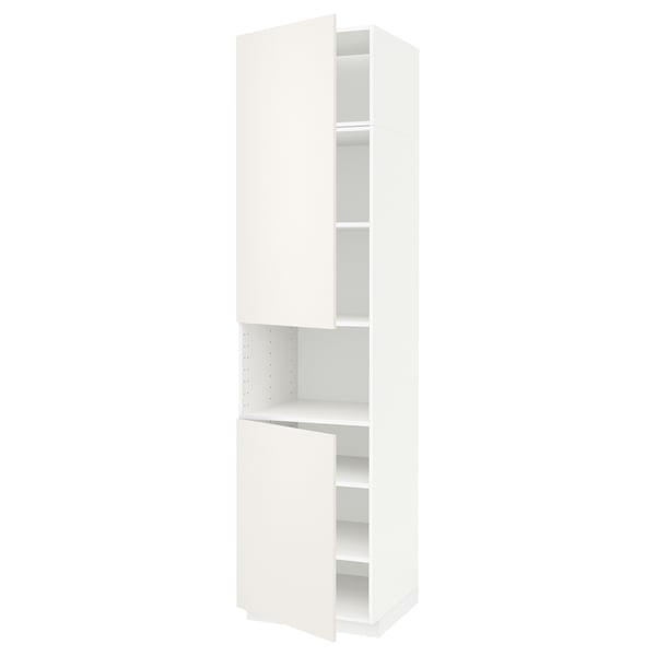 METOD high cab f micro w 2 doors/shelves, white/Veddinge white, 60x60x240 cm