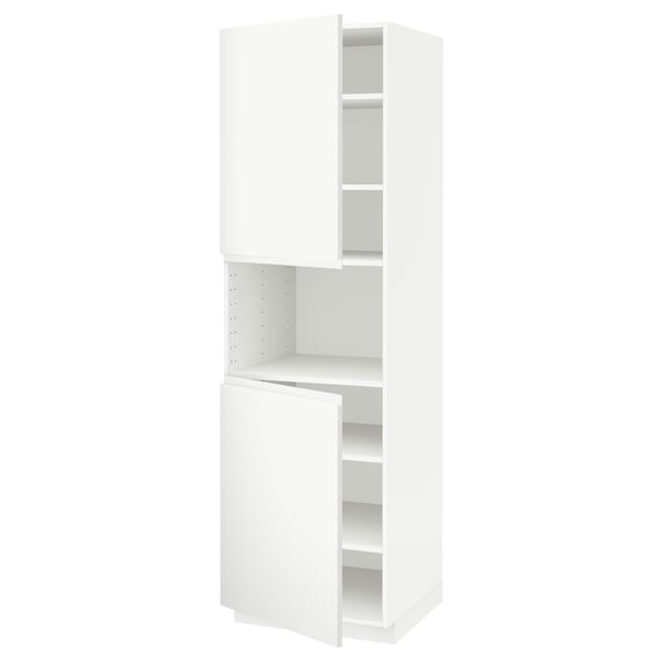 METOD - METOD High cab f micro w 2 doors/shelves, white/Voxtorp matt white, 60x60x200 cm