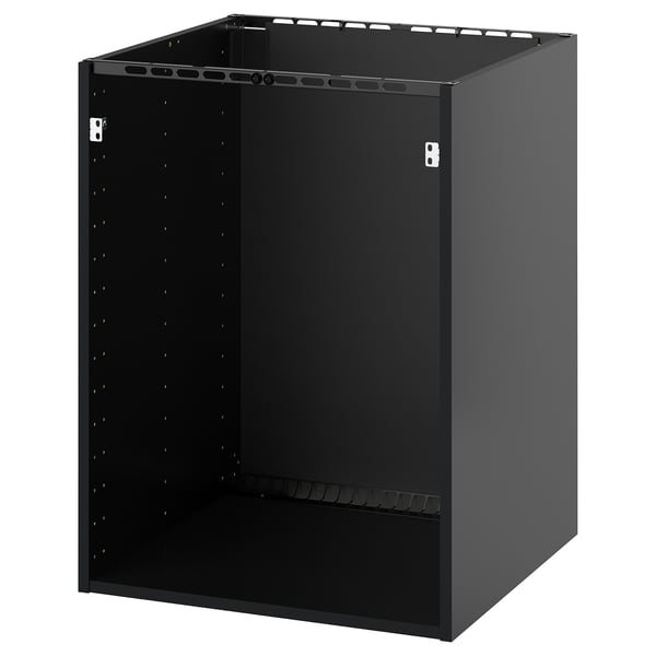 METOD base cb f built-in appliances/sink, black-grey, 60x60x80 cm