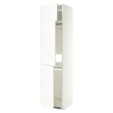 METOD high cab f fridge/freezer w 3 doors, white/Aspudden matt white, 60x60x240 cm