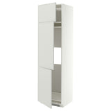 METOD high cab f fridge/freezer w 3 doors, white/Aspudden light grey, 60x60x220 cm