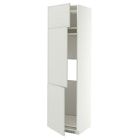 METOD high cab f fridge/freezer w 3 doors, white/Aspudden light grey, 60x60x220 cm