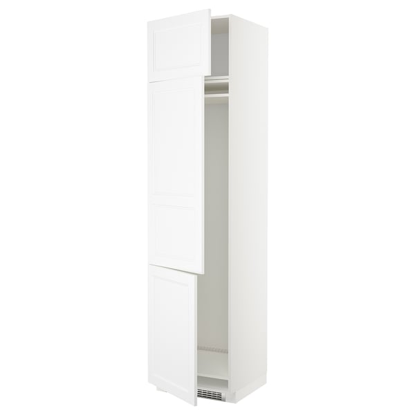 METOD - METOD High cab f fridge/freezer w 3 doors, white/Axstad matt white, 60x60x240 cm