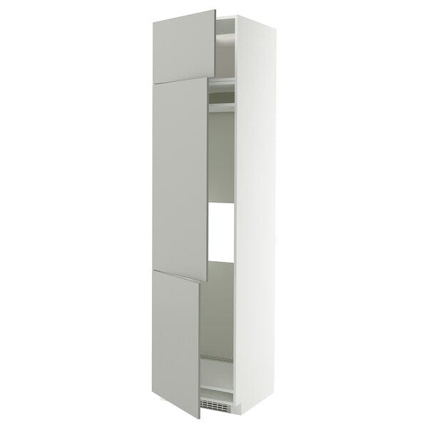 Ikea METOD - High cab f fridge/freezer w 3 doors, white/Havstorp light grey, 60x60x240 cm