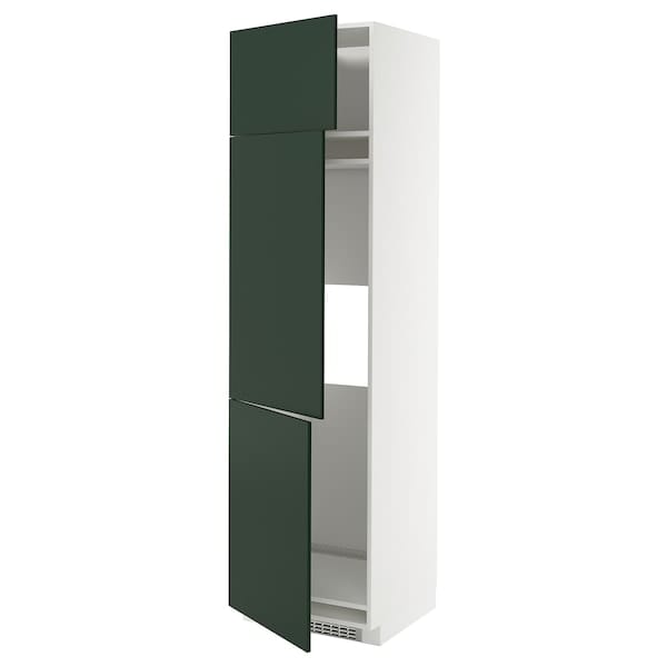 Ikea METOD - High cab f fridge/freezer w 3 doors, white/Havstorp deep green, 60x60x220 cm