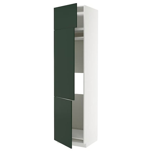 METOD high cab f fridge/freezer w 3 doors, white/Havstorp deep green, 60x60x240 cm