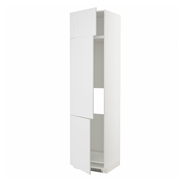 METOD high cab f fridge/freezer w 3 doors, white/Stensund white, 60x60x240 cm