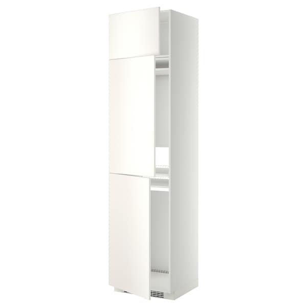 Ikea METOD - High cab f fridge/freezer w 3 doors, white/Veddinge white, 60x60x240 cm