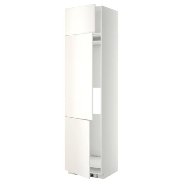 METOD - High cab f fridge/freezer w 3 doors, white/Veddinge white, 60x60x240 cm