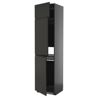 METOD high cab f fridge/freezer w 3 doors, black-grey/Upplöv matt anthracite, 60x60x240 cm