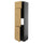 METOD - METOD High cab f fridge/freezer w 3 doors, black-grey/Voxtorp oak effect, 60x60x220 cm