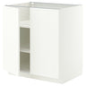 METOD base cabinet with shelves/2 doors, white/Aspudden matt white, 80x60 cm