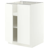 METOD base cabinet with shelves/2 doors, white/Aspudden matt white, 60x60 cm