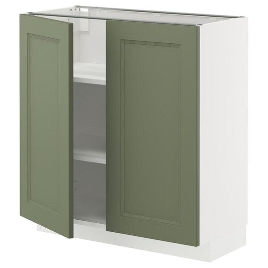 Ikea METOD - Cabinet/top cabinet/2 doors, white/Axstad gray-green,80x37 cm