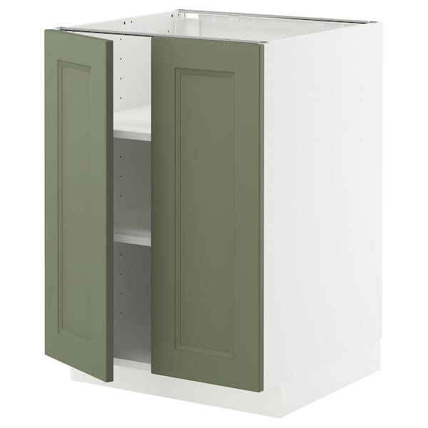 Ikea METOD - Cabinet/top cabinet/2 doors, white/Axstad gray-green,60x60 cm